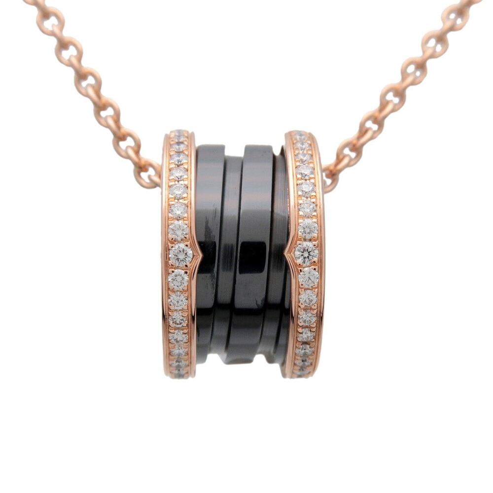 Bvlgari B.zero1 Diamond 18K Rose Gold Necklace Black